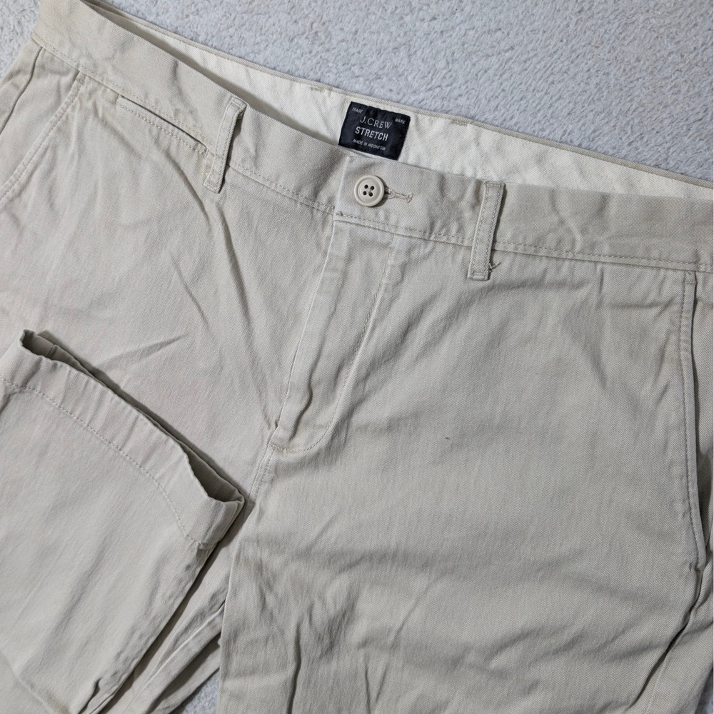 J.Crew 770 Straight Pants Mens 34/34(34x29) Khaki‎ Tan Stretch Chino E1590